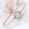 A new type of luxurious mermaid pull-out bracelet women's watch with a simple, fashionable and elegant style, featuring full-body water diamonds for foreign trade Specification image